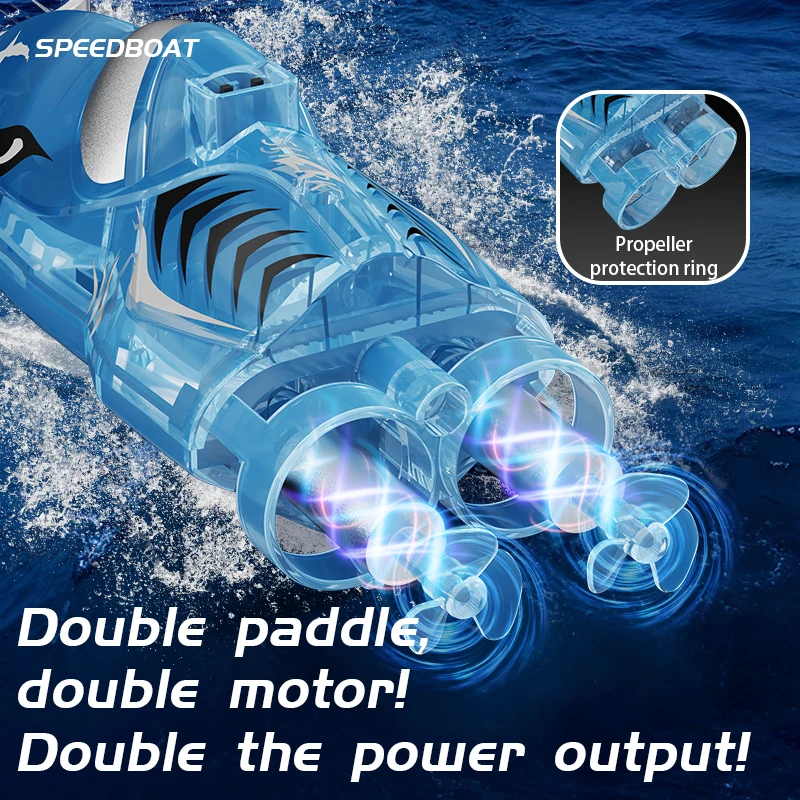 Remote Control Mini Boat with LED Lights - Fun Electric Water Toy