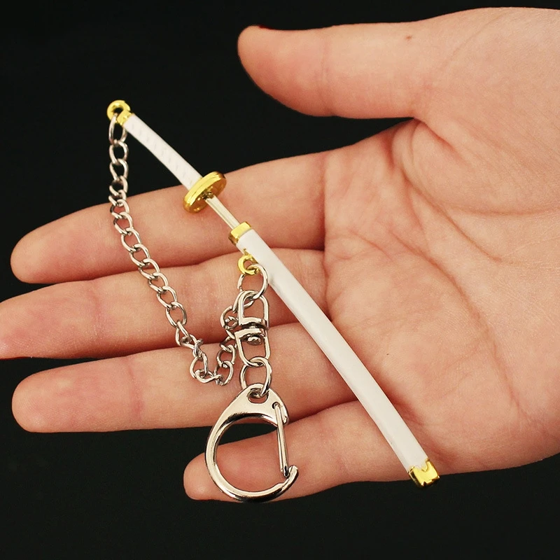 9cm Anime One Piece Keychain Sword 9cm Roronoa Zoro Katana Samurai Anime Scabbard Buckle Key Chain for Men Cosplay Toy Gift 4