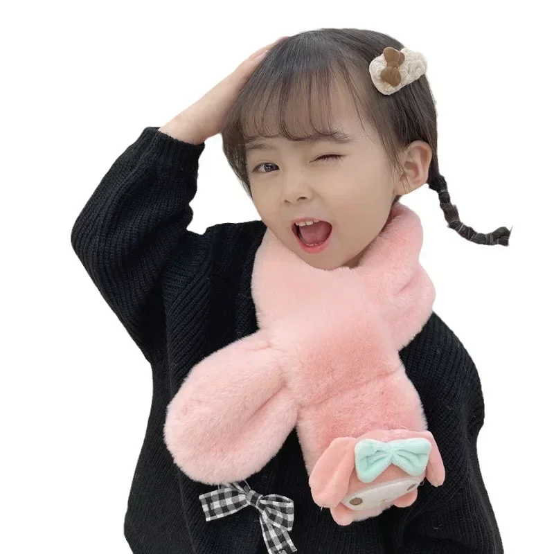 مرحبا كيتي الأطفال وشاح Kawaii أفخم سينامورول كورومي بلدي ميلودي لينة الفتيات أنيمي بلوشي سميكة الاطفال الأوشحة هدية جديدة