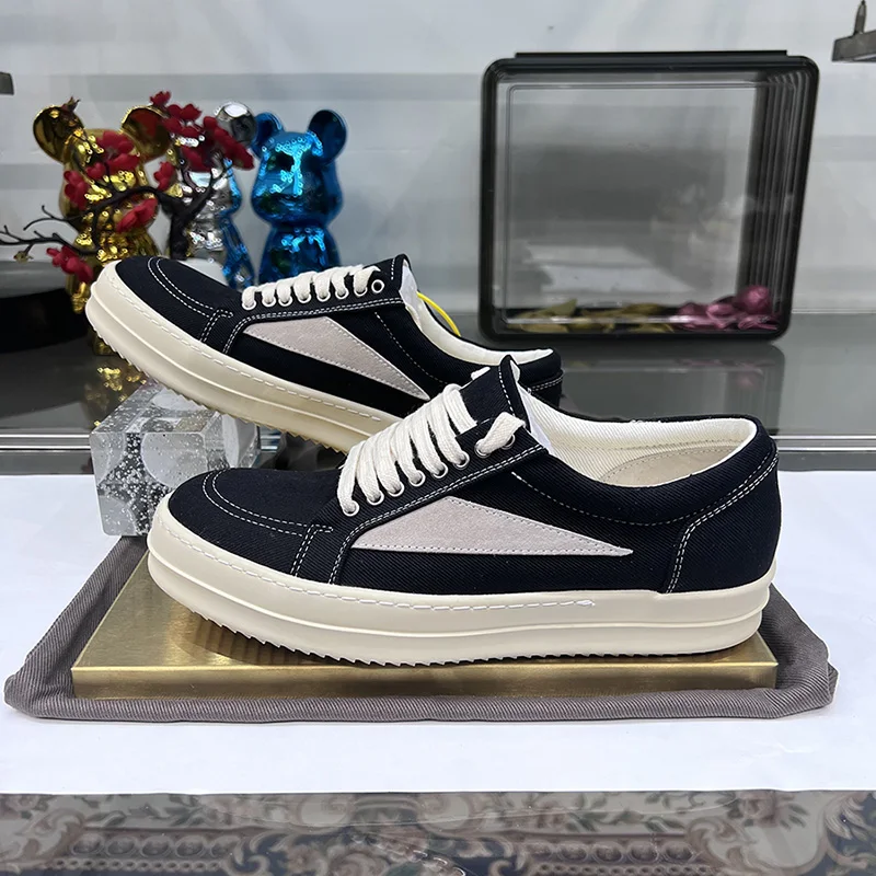 Men Low Top Casual Shoes Summer Breathable Retro Denim Lace Up Women Thick Sole Increase Height Ro Luxury Designer Flat Sneakers 3