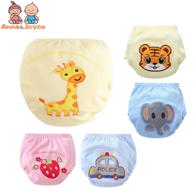 

4Pc/Lot Baby Training Pants Diaper Reusable Nappy Washable Cotton Ten Designs for 3-12kg