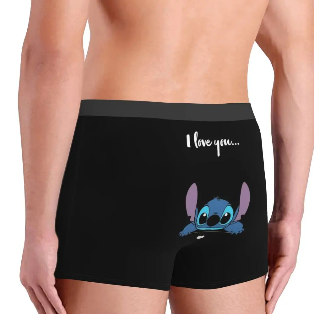 Custom Stitch Lion Cute Boxers Shorts Men's Disney Movie Briefs Underwear Fashion Underpants