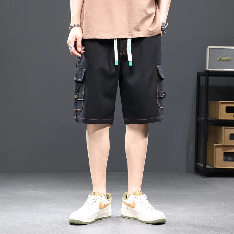 Shorts for men's summer slim American trendy high street oversized loose wide leg sports casual cropped pants shorts for men