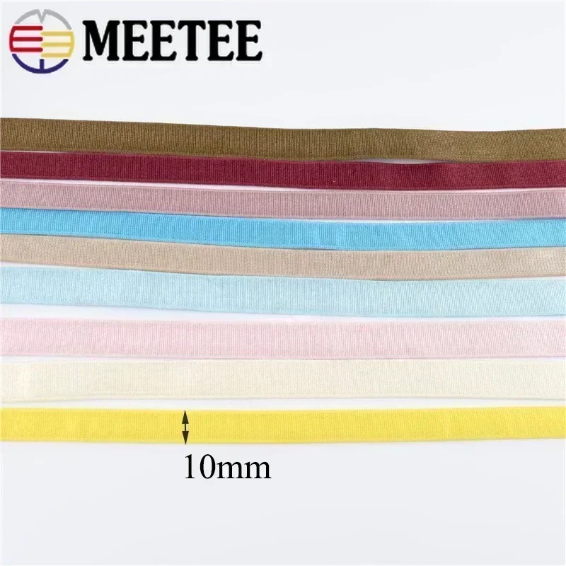 10 미터 10mm 나일론 속옷 탄성 밴드 브래지어 스트랩 바느질 고무 밴드 의류 장식 스프링 웨빙 테이프 DIY 액세서리