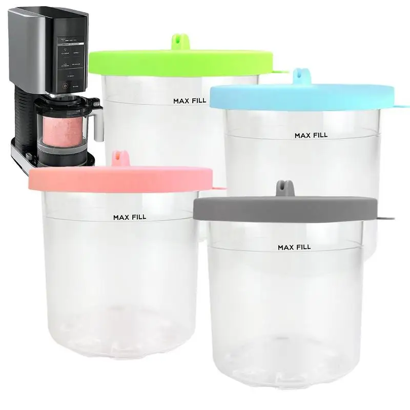 Ice Cream Pint Containers 4pcs Ice Cream Containers With Silicone Lid