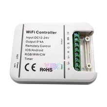 

Magic Home 5 CH Wifi RGB/RGBW/WW/CW LED Controller 16Million colors smartphone control music & timer mode Lights tape dimmer