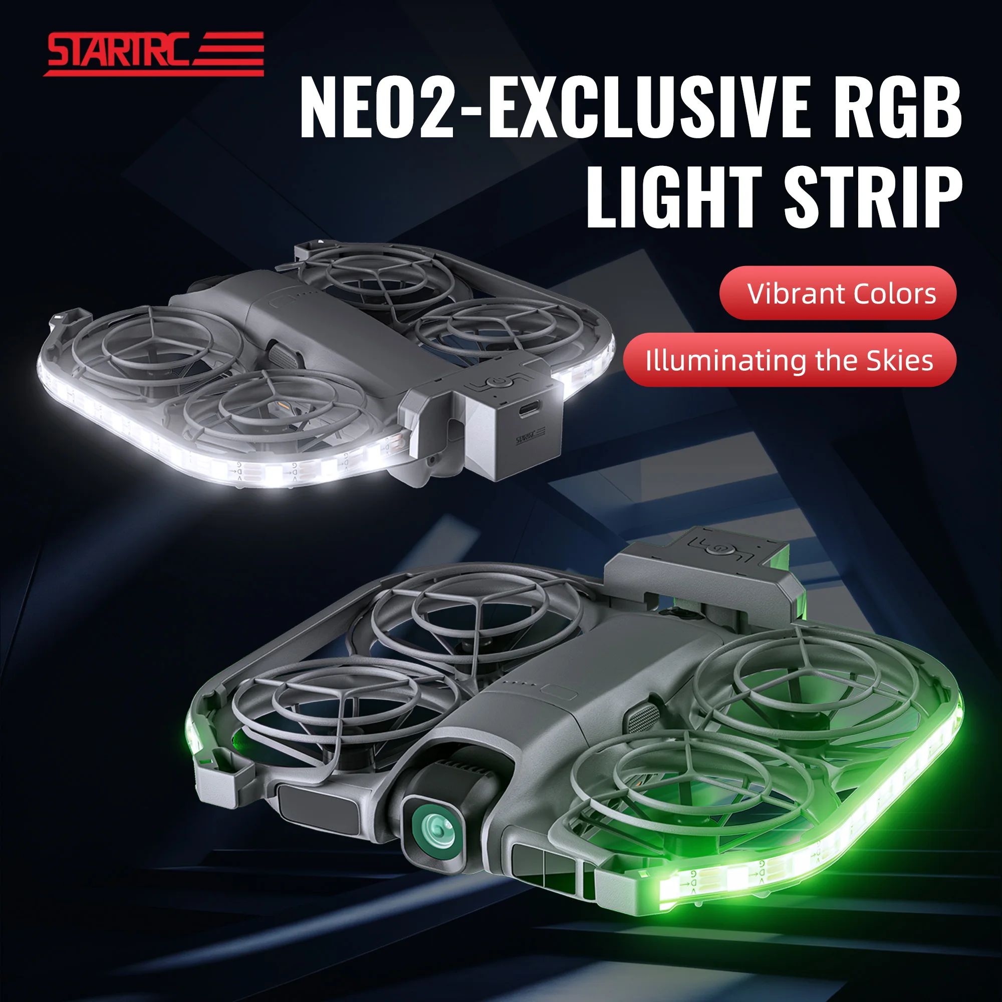Bande lumineuse LED STARTRC pour DJI Neo 2 - Éclairage de vol nocturne