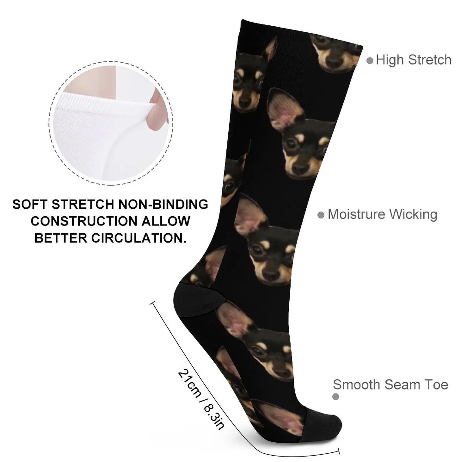 Piper the Chihuahua Face Socks ankle socks funny socks for Women happy socks men