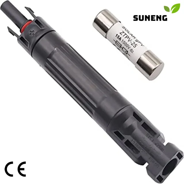 Free Shipping1000V Solar PV Fuse Connector Solar Fuse In-line Holder 15A 20A 25A 30A 32A Fuse 10 38 IP67 Solar Panel Connector