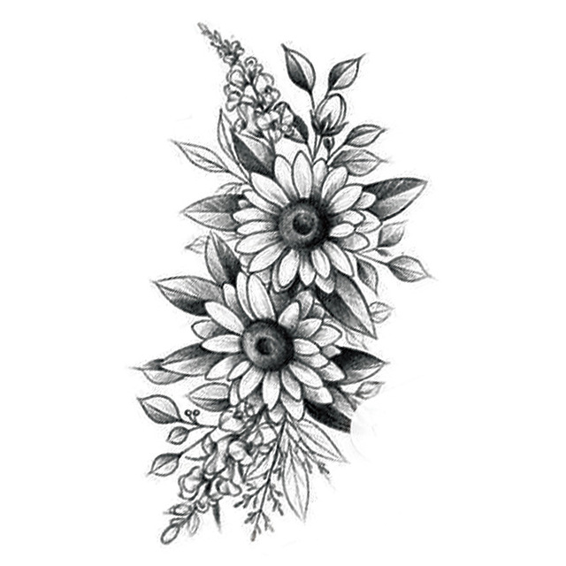 Waterproof Temporary Tattoo Sticker Black Rose Multicolor Butterfly Flower Tattoos Water Transfer Body Art Fake Tattoo