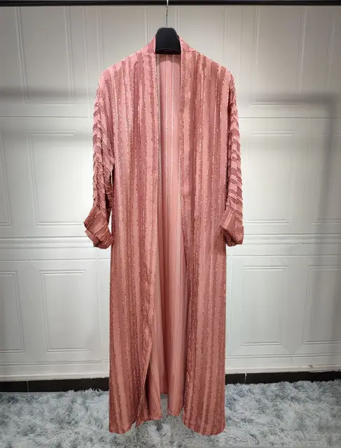 Abaya-Robe de Prière Rouge pour Femme Musulmane, Manches sulf, Kimono Ouvert, Kebaya, Dubaï, Vêtements de Luxe, 2024