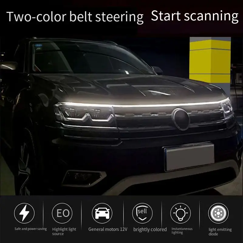 

Universal Car Engine Hood Decorative Atmosphere Light DC12V Modification LED Daytime Running Light Strip with 1.2 m/1.5 m/1.8 m