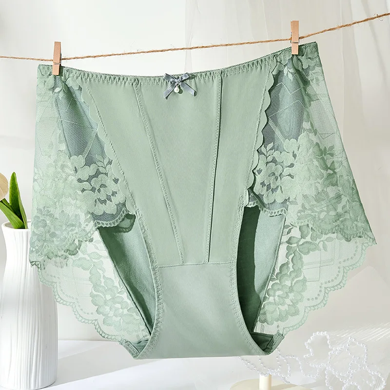 New Plus Size Lace Panties High Waist Modal Underwear for Women 60-105kg Summer Thin Sexy