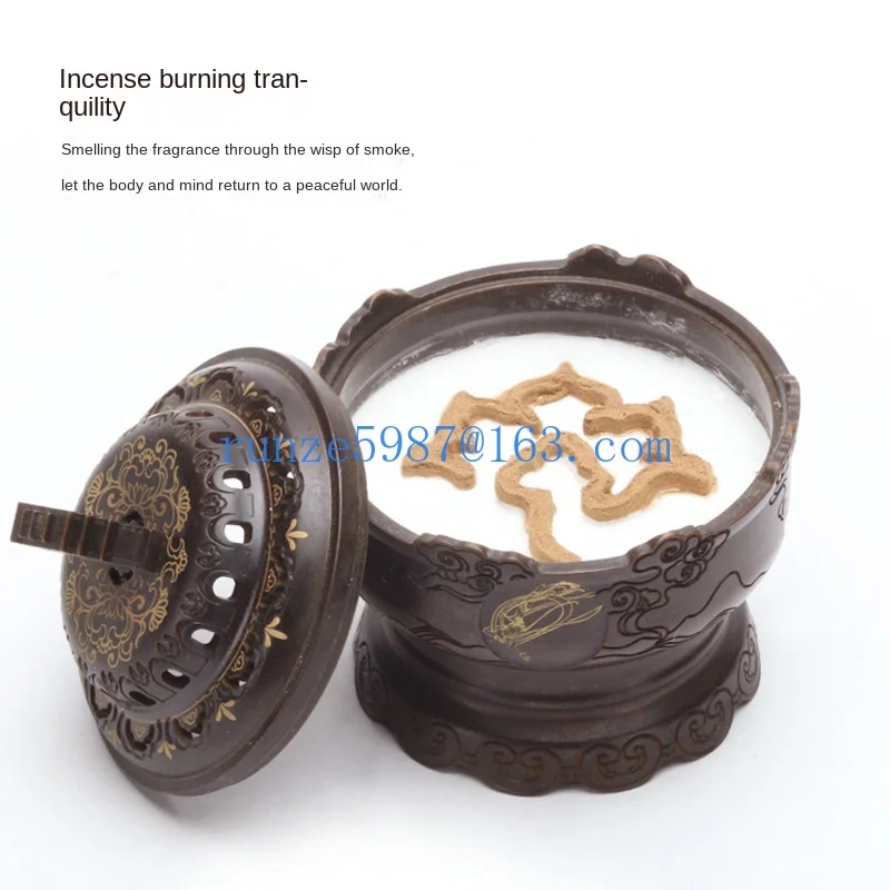 

Chinese style ancient rhyme Dunhuang copper incense burner Zen tea ceremony sandalwood burner ornaments
