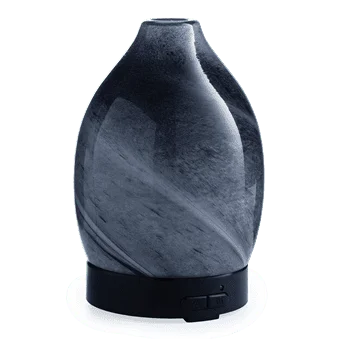 

mL Ultrasonic Essential Oil Diffuser, Blown Glass Black Obsidian Ambientadores automaticos Essential oils Home air freshener ref
