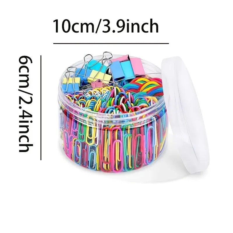 Paper Clips 240PCS Color Office Clip Set Multi Size Office & School Supplies Rubber Band Document Sorting