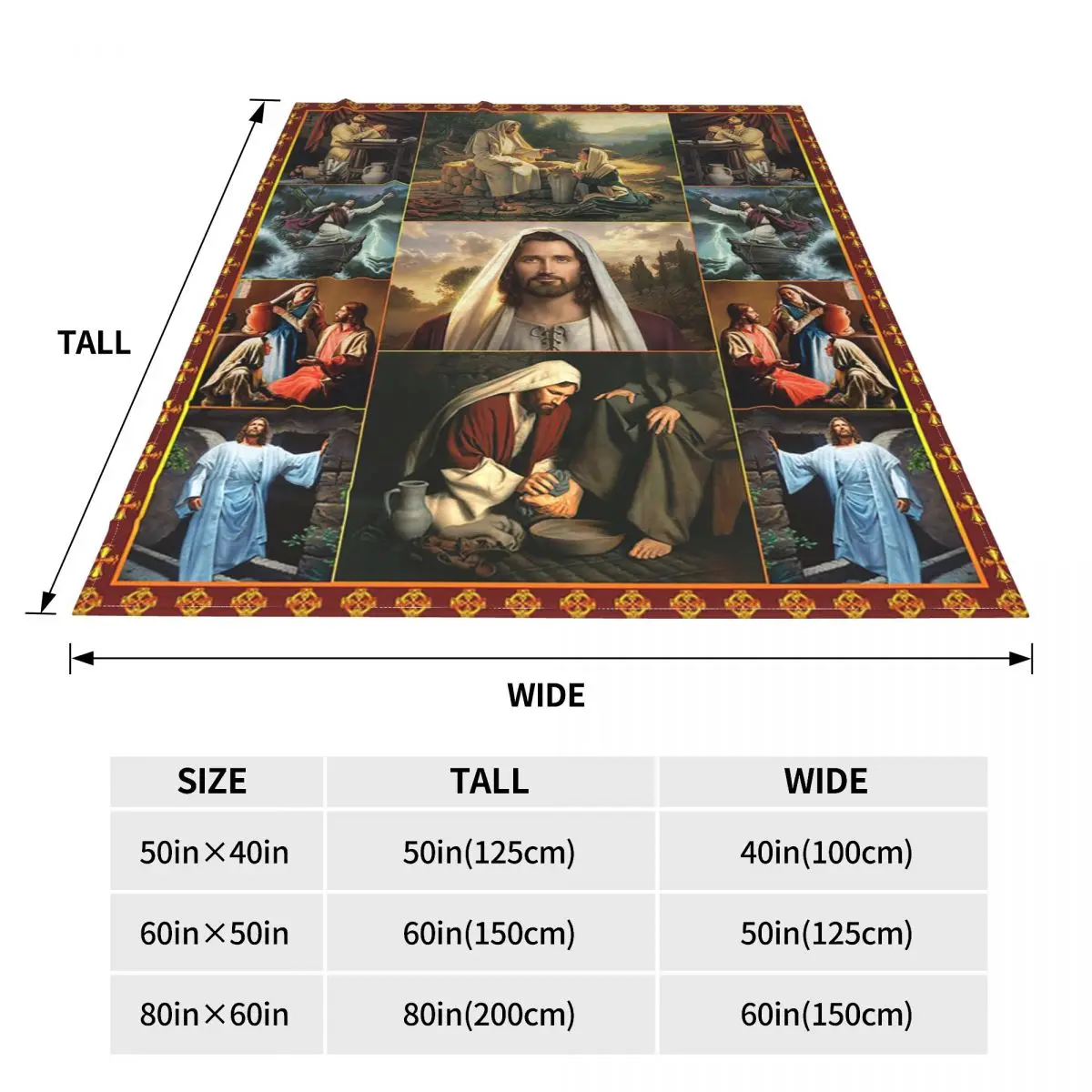 Jesus Virgin Mary Christian Catholic Blanket Fleece Winter Breathable Lightweight Thin Throw Blankets for Bedding Ca