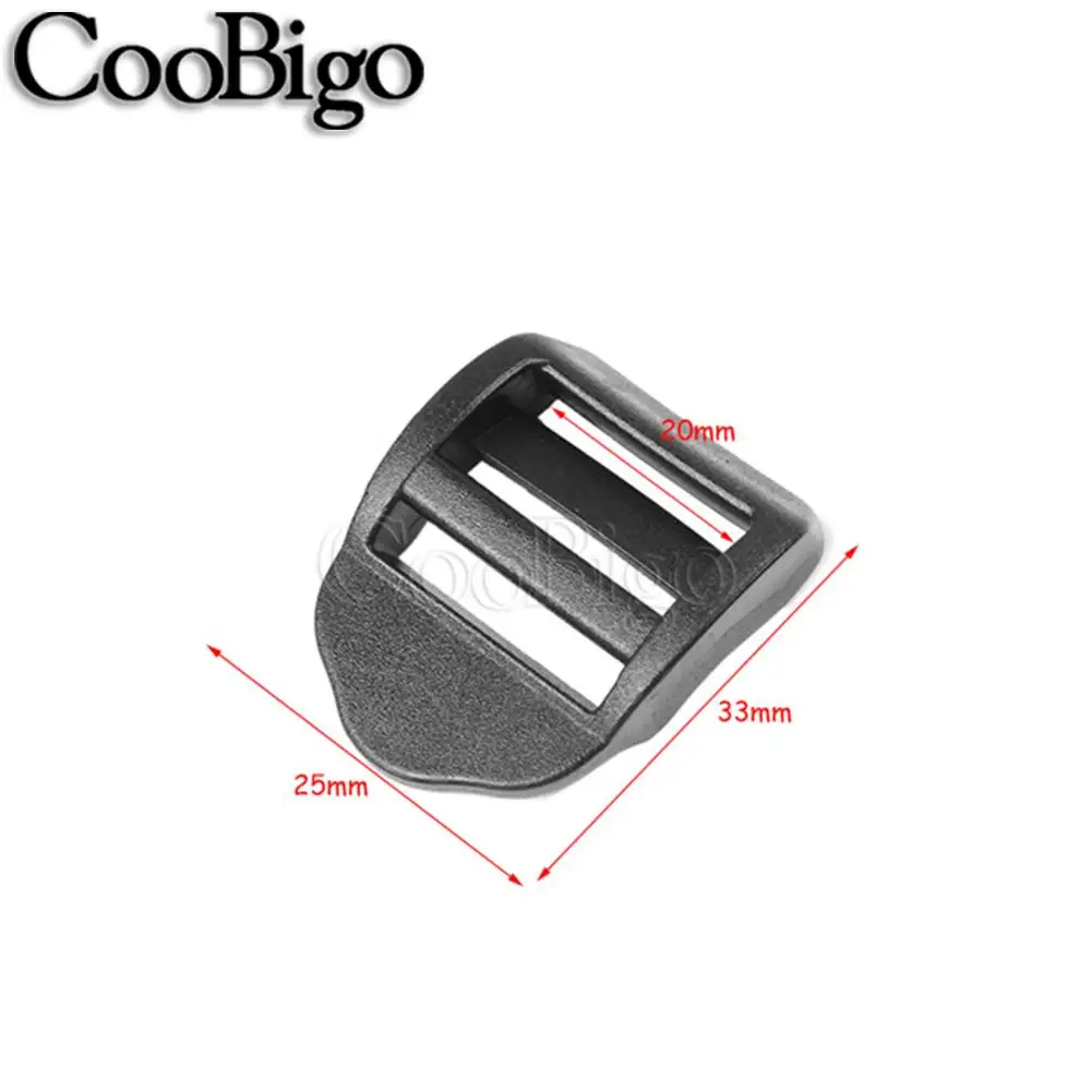 20mm 25mm 32mm 38mm Plastic Tri-Glider Ladder Lock Slider Buckles Webbing Adjuster Belt Fasteners for Backpack Strap Black