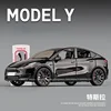 All 1:24 TESLA MODEL Y Model 3 With Charging Pile Alloy Diecast Metal Toy Car Model Sound and Light Childrens Collectibles Gift 2