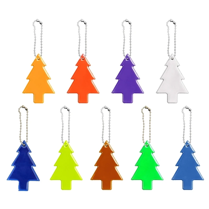 Children Safety Reflective Gear Tree Shape Pendant Keychain Reflector for Bags Stroller Wheelchair Clothing