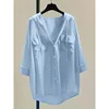 Plus Size 1XL-5XLNew Women Long Seleeve Hooded Sunscreen Shirt Coat Leisure Thin Double Pocket Sun Protection Jacket