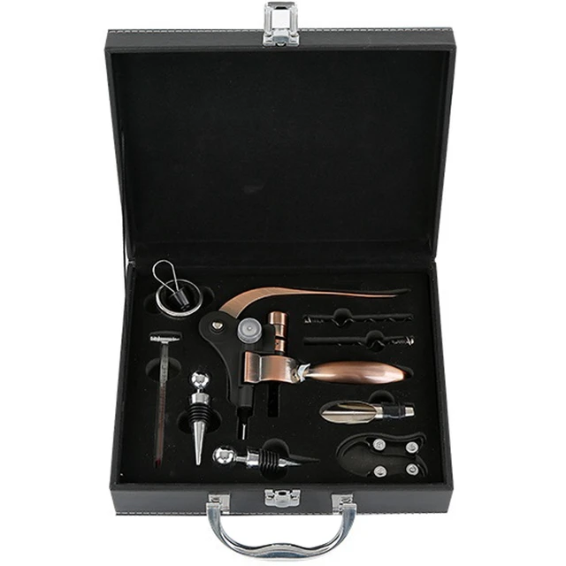 Introducing the Wine Opener Set Premium Leather Box Rabbit Corkscrew Wine Bottle Opener, Wine Pourer Gift Set