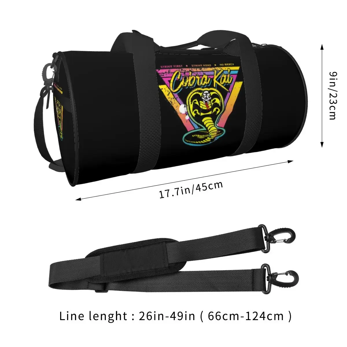 Cobra Taekwondo Kai 80s Triangle Travel Bag Fashion Gym Bag Men Design Large Capacity Funny Sports Fitness BagsWeekend Handbags