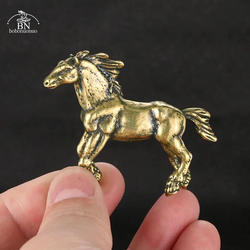 ANCIEN LAITON ARTISANAL Fin Massif Cheval Figurine, de Collection EUR