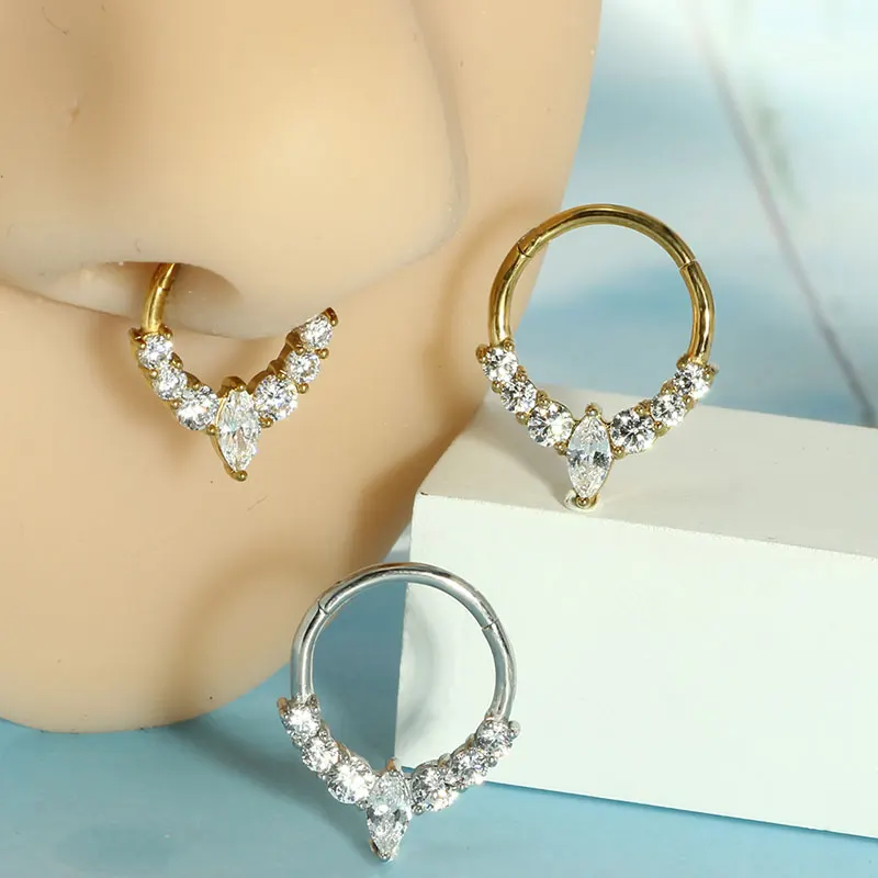 20pcs/lot 316 Stainless Steel Nose Ring Ear Bone Ring Lip Ring Multi-functional Ring Hot Sale in Europe and America  for gift