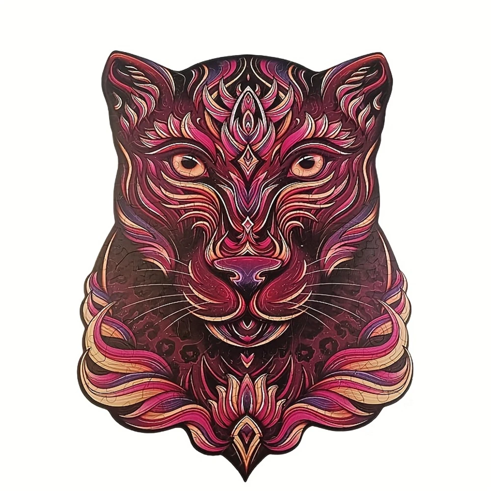 Advanced Wooden Puzzle Black Panther Adult Children Special Education Gift Challenge Wooden Animal Board Set Toys family board diy decor wooden calendar pendant family wedding birthday special days countdown reminder board for christmas