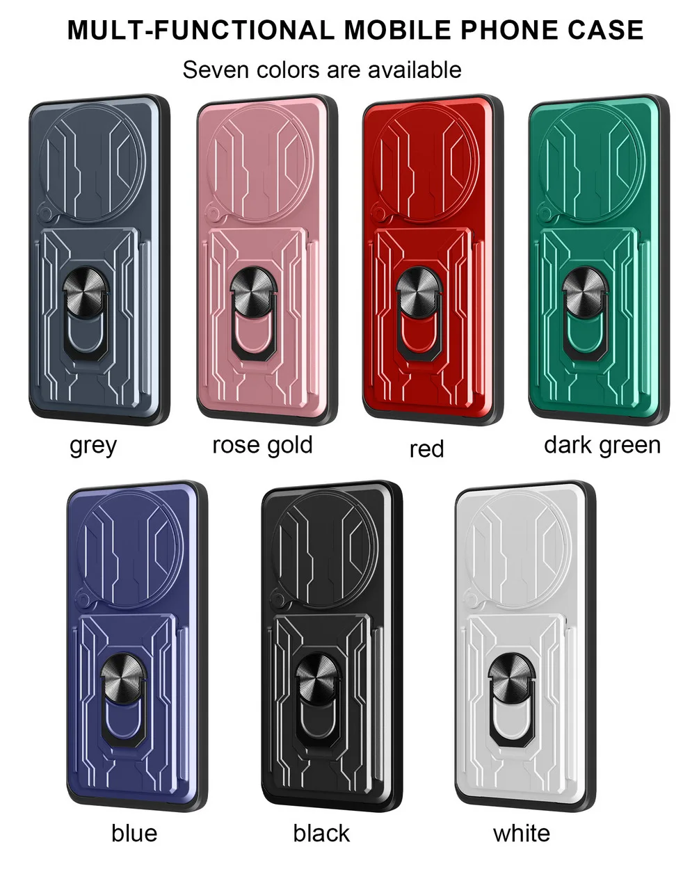 Dual-Layer Armor Case with Card Storage and Camera Protection