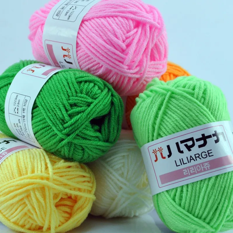 5-teiliges Set Weiches Milchbaumwoll-Strickgarn in Verschiedenen Farben für DIY Häkeln von Schal, Pullover, Mütze, Puppe und Bastelarbeiten – Detail 5