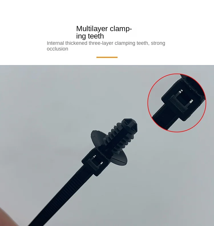 Description Picture 5 of item20pcs M6 M8 M10 Hole Removable Threaded Nylon Plastic Vehicle Motocycle Cable Tie Car Harness Retainer Clip Push Mount Auto ties