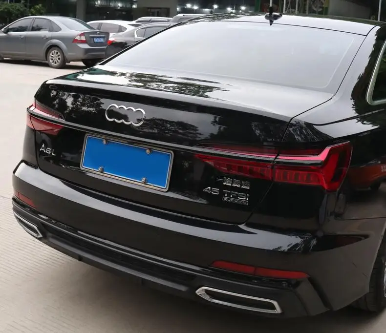 

3pcs/set ABS Black / Red Rear Trunk Door Lid Taillight Lamp Cover Trims For Audi A6 S6 SLINE C8 2019 2020 2021 2022