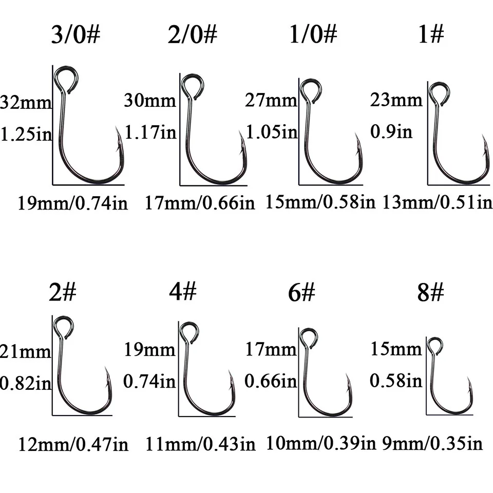 super small 20pcs Large Big Eye Inline Single Hook for Fishing Spoon  Spinner minnow Hard Lure Bait Spare Hooks Crank Live bait