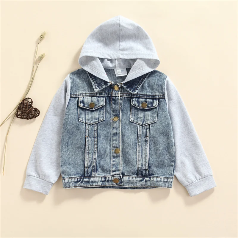 2 7Y Kids Boys Denim Jackets Baby Autumn Clothing Long Sleeve Button Up ...
