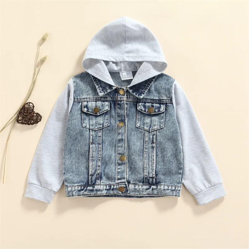 2 7Y Kids Boys Denim Jackets Baby Autumn Clothing Long Sleeve Button Up
