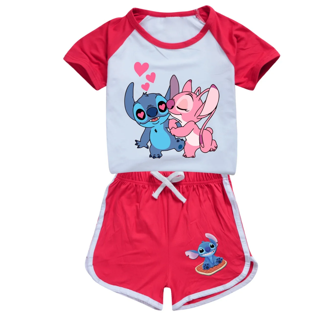 Ropa de manga corta para bebés y niñas, camisetas de dibujos animados, pantalones, conjunto de pijamas para niños pequeños, Tops, trajes, novedad de verano