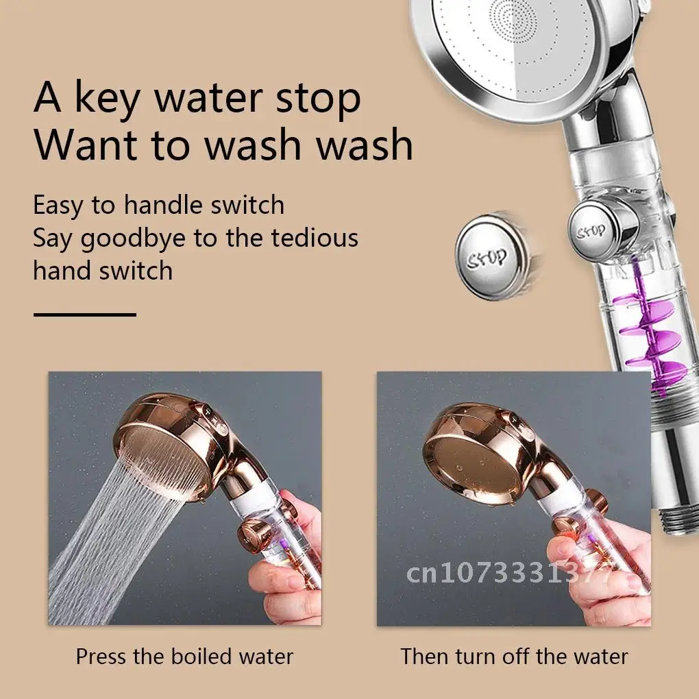 

Pressure High 3-Function Shower Head With Switch Water Nozzle High Pressure Sprayer Gym Bathroom Accessory Filter