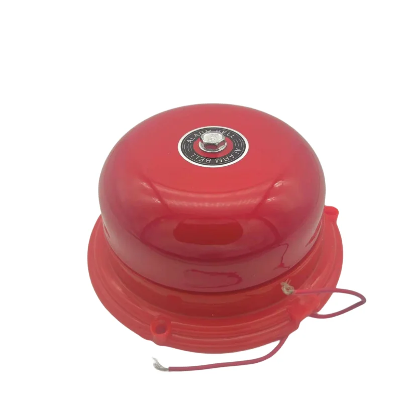 AC 220V 100mm 4 inch Dia Schools Fire Alarm Round Shape Electric Bell Red