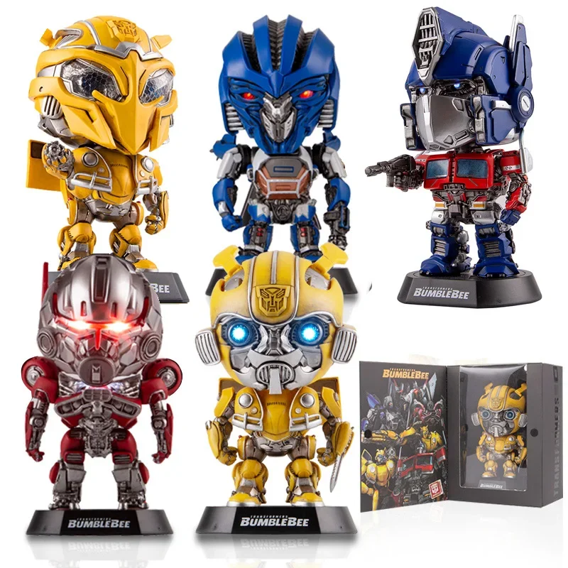 

Transformers Battle Bumblebee Optimus Prime Megatron Q Version Shake Head Action Figure for Car Decoration Kids Christmas Gift