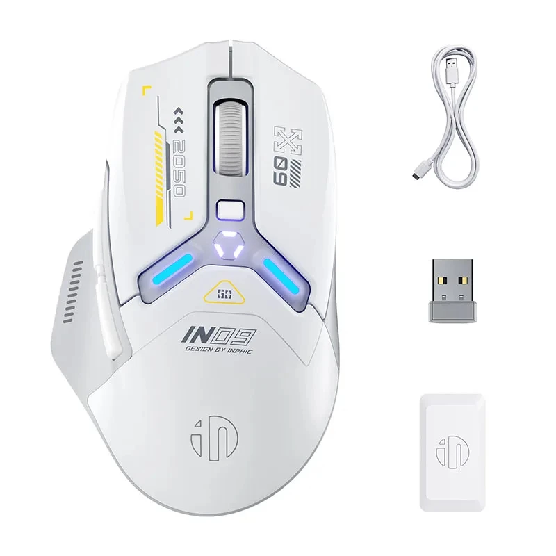 Inphic IN9 Wireless Gaming Mouse Rechargeable PAW3311 Bluetooth Mouse RGB Lighting Effect Desktop Computer Laptop Universal
