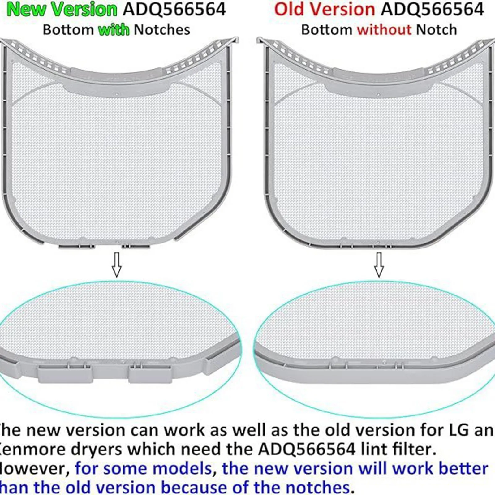 Dryer Lint Filter Replacement 1462822 with Cleaner Brush Cleaner AH3531962 ea3531962 Part Replaces Mesh Dryer Lint Screen Trap