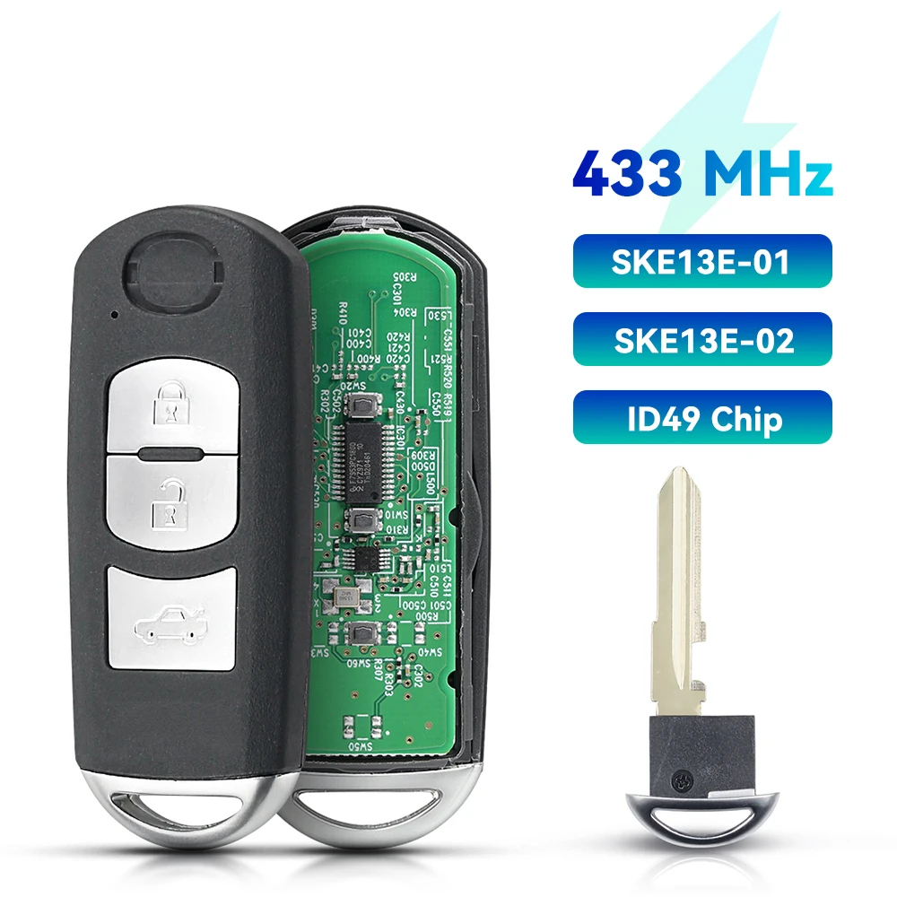 KEYYOU SKE13E-01 SKE13E-02 433Mhz ID49 Chip 2/3 Button Smart