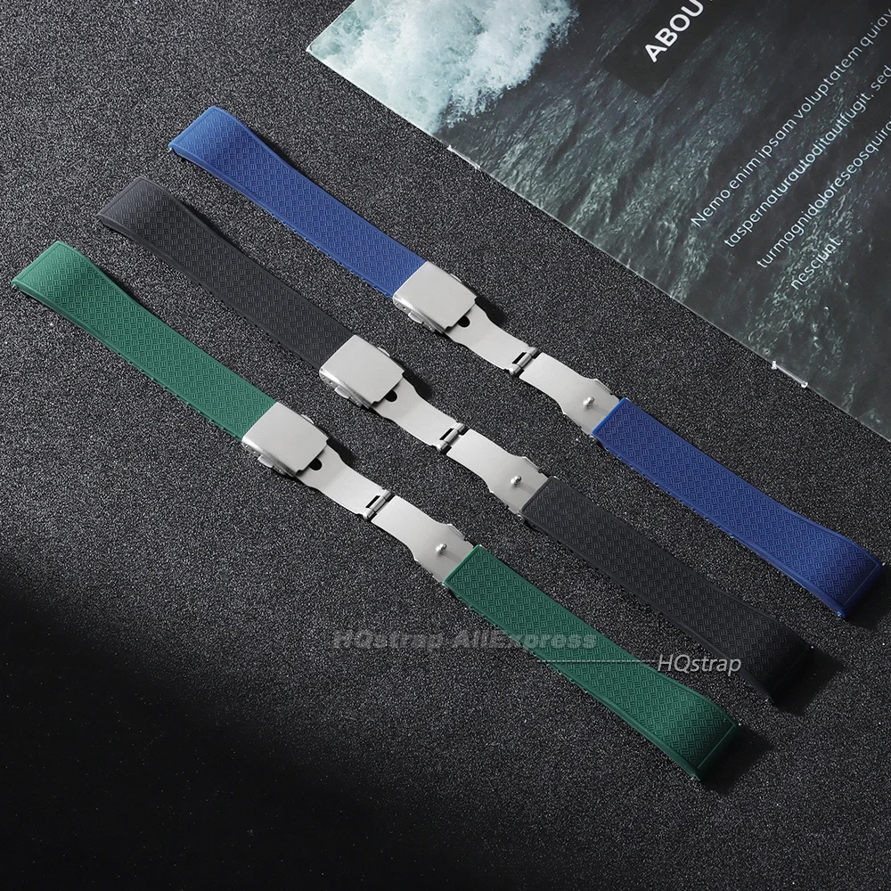 Deluxe Silicone Quick Release Waterproof Watch Strap with Universal Folding Buckle