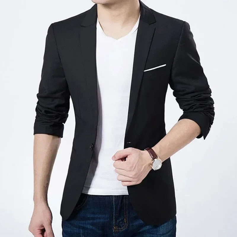 Men Suit Jacket Mens Blazers Coat Autumn Spring Business Casual