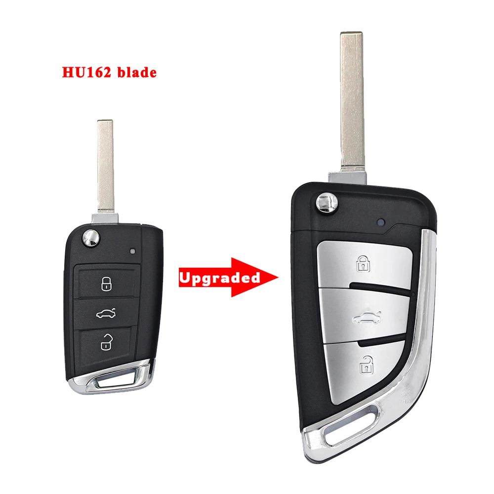 3 Buttons Upgraded Flip Remote Car Key Shell Case For MQB Golf VII Golf7 MK7 Skoda Octavia Seat Leon Altea HU66/HU162T key case,car key shell,key shell