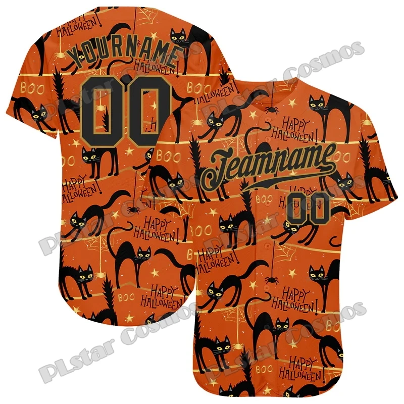 Happy Halloween Black Cats Spiders Custom 3D Pattern Printed Fashion Men's Baseball Jersey Casual Hip Hop Baseball Shirt BQW13 osso fashion osso fashion водолазка для кошек cats xl