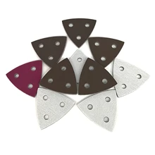 

80mm 3 Hole Red Triangle Sanding Sheet Wet and Dry Sandpaper Pads Hook Loop Grit