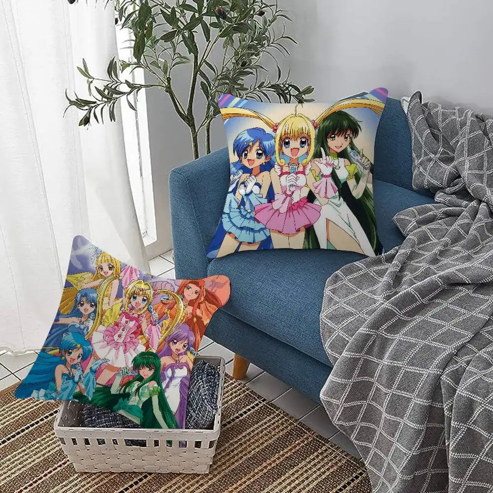 애니메이션 M-Mermaid Melody Pichi Pichi Pitch 사무실 쿠션 베개 커버 자동차 쿠션 커버45X45CM 요추 베개 커버 소파 베개 커버
